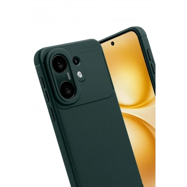 Mey İthalat®  Vivo X200 FE Auto Focus Karbon Kapak - Koyu Yeşil