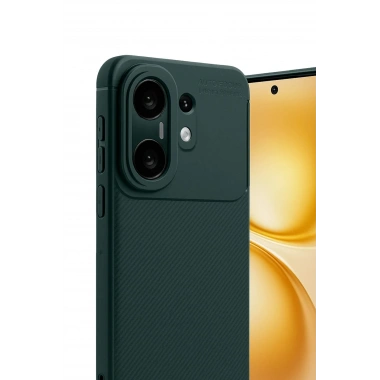 Mey İthalat®  Vivo X200 FE Auto Focus Karbon Kapak - Koyu Yeşil