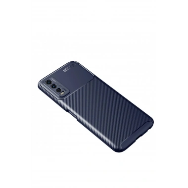 Mey İthalat®  Vivo Y11S Kılıf Auto Focus Karbon Kapak - Lacivert