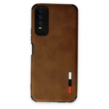 Mey İthalat® Vivo Y11S Kılıf Loop Deri Silikon - Kahverengi