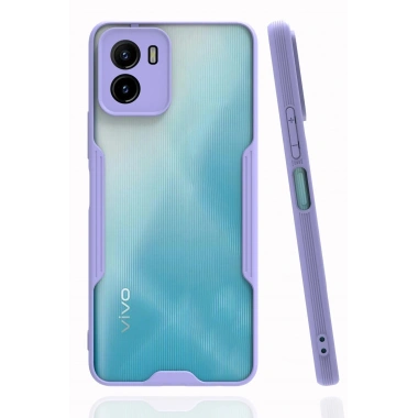 Mey İthalat®  Vivo Y15S Kılıf Platin Silikon - Lila
