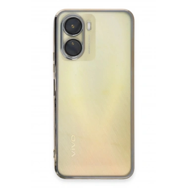 Mey İthalat®  Vivo Y16 Kılıf  Lensli Silikon - Gold