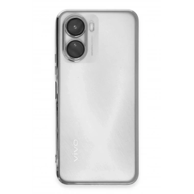 Mey İthalat®  Vivo Y16 Kılıf  Lensli Silikon - Gümüş
