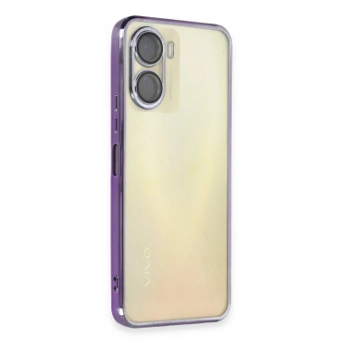 Mey İthalat®  Vivo Y16 Kılıf  Lensli Silikon - Mor