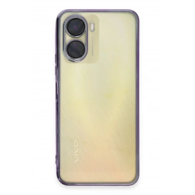 Mey İthalat®  Vivo Y16 Kılıf  Lensli Silikon - Mor
