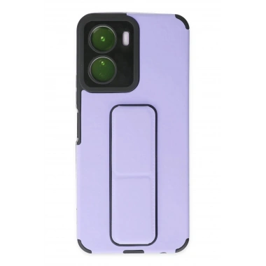Mey İthalat®  Vivo Y16 Kılıf Mega Standlı Silikon - Lila