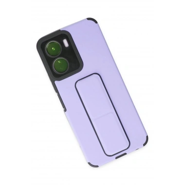 Mey İthalat®  Vivo Y16 Kılıf Mega Standlı Silikon - Lila