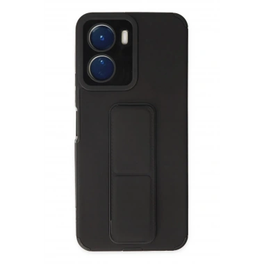 Mey İthalat® Vivo Y16 Kılıf Mega Standlı Silikon - Siyah