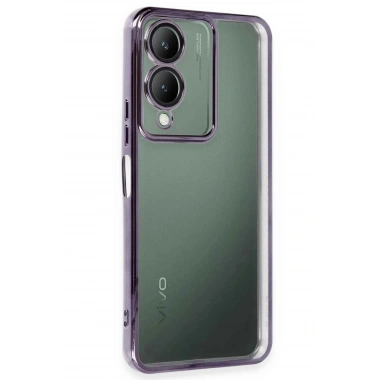 Mey İthalat®  Vivo Y17S Kılıf  Lensli Silikon - Mor