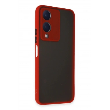Mey İthalat®  Vivo Y17S Kılıf Montreal Silikon Kapak - Kırmızı