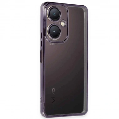 Mey İthalat®  Vivo Y27 Kılıf  Lensli Silikon - Mor