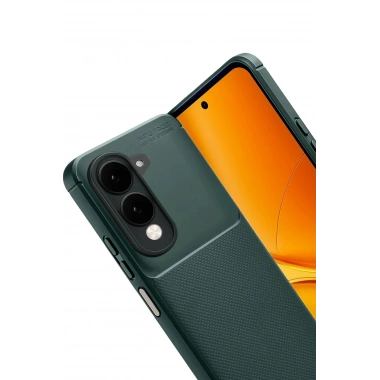 Mey İthalat®  Vivo Y29S Auto Focus Karbon Kapak - Koyu Yeşil