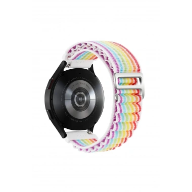 Mey İthalat® Watch 20mm KR410 Kumaş Kordon - Gökkuşağı