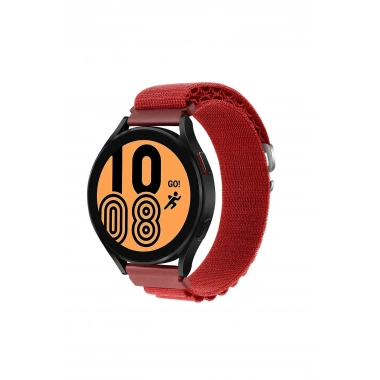 Mey İthalat® Watch 20mm KR410 Kumaş Kordon - Kırmızı
