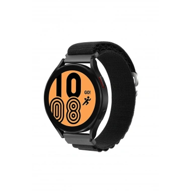Mey İthalat® Watch 20mm KR410 Kumaş Kordon - Siyah