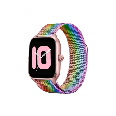 Mey İthalat® Watch 20mm Metal Mıknatıslı Kordon - Gökkuşağı