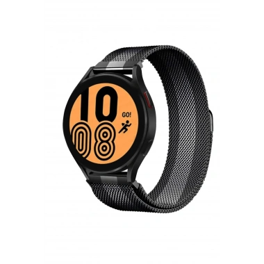 Mey İthalat® Watch 20mm Metal Mıknatıslı Kordon - Siyah-Beyaz
