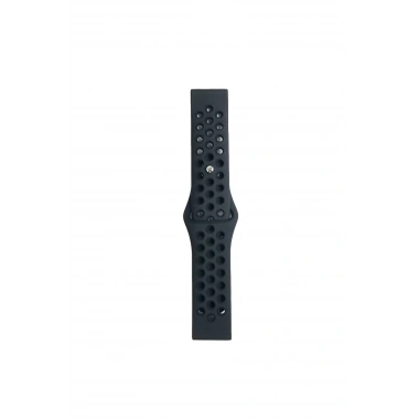 Mey İthalat® Watch 20mm Spor Delikli Kordon - Siyah-Füme