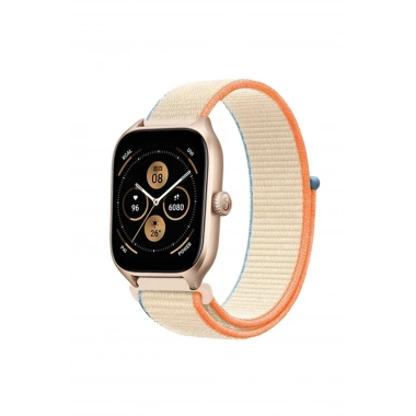 Mey İthalat® Watch 22mm Hasırlı Cırtcırtlı Kordon - Krem