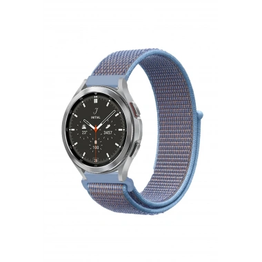 Mey İthalat® Watch 22mm Hasırlı Cırtcırtlı Kordon - Mavi