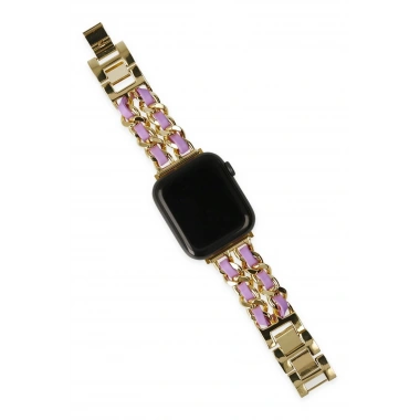 Mey İthalat®  Watch 22mm KR405 Metal Bakla Kordon - Lila