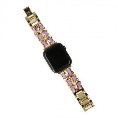 Mey İthalat®  Watch 22mm KR405 Metal Bakla Kordon - Lila