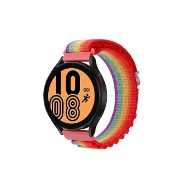 Mey İthalat® Watch 22mm KR410 Kumaş Kordon - Gökkuşağı 1
