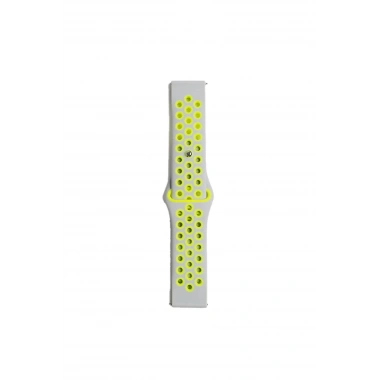 Mey İthalat® Watch 22mm Spor Delikli Kordon - Gri-Yeşil