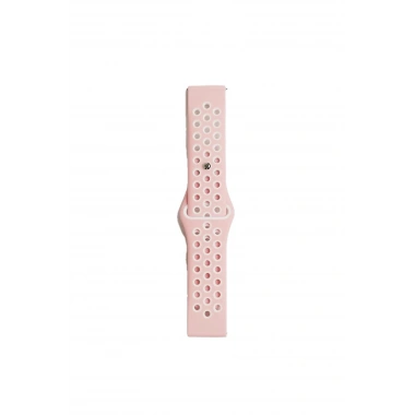 Mey İthalat® Watch 22mm Spor Delikli Kordon - Pembe-Beyaz