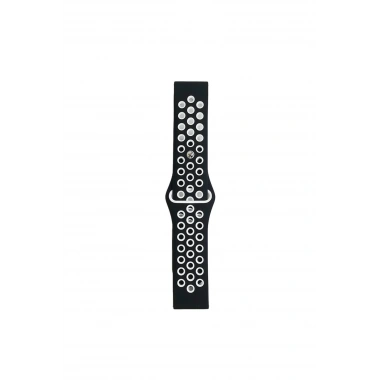 Mey İthalat® Watch 22mm Spor Delikli Kordon - Siyah-Beyaz