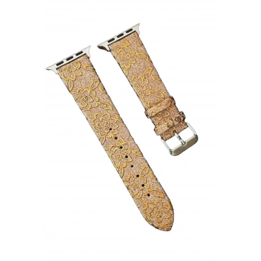 Mey İthalat® Watch 38mm Creeper Desenli Kordon - Gold