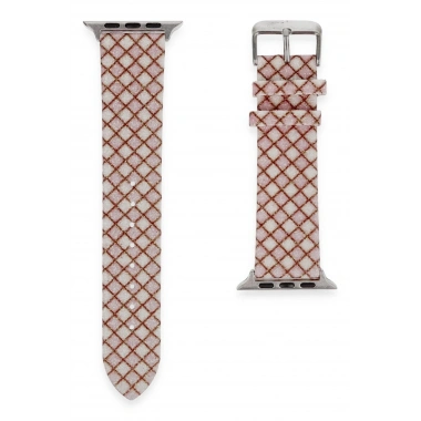 Mey İthalat® Watch 38mm Karo Motif Kordon - Pembe