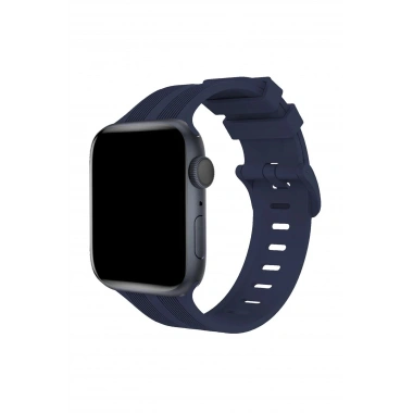 Mey İthalat® Watch 38mm KR408 Çizgili Silikon Kordon - Lacivert