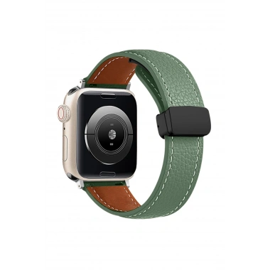 Mey İthalat® Watch 38mm KR414 Daks Deri Kordon - Koyu Yeşil