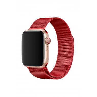 Mey İthalat® Watch 38mm Metal Mıknatıslı Kordon - Kırmızı