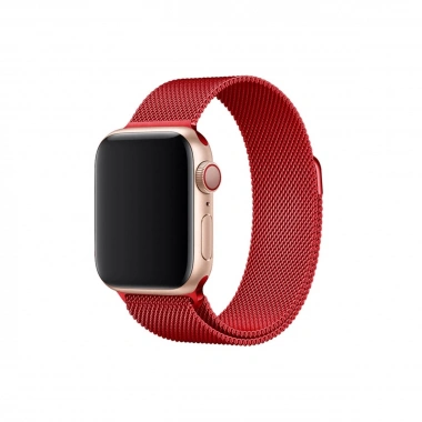 Mey İthalat® Watch 38mm Metal Mıknatıslı Kordon - Kırmızı