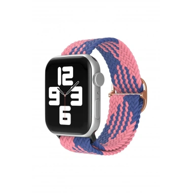 Mey İthalat®   Watch 38mm Star Kordon - Pembe-Mavi
