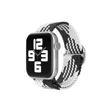 Mey İthalat® Watch 38mm Star Kordon - Siyah-Beyaz