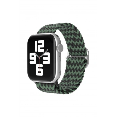 Mey İthalat® Watch 38mm Star Kordon - Zigzag Yeşil-Siyah