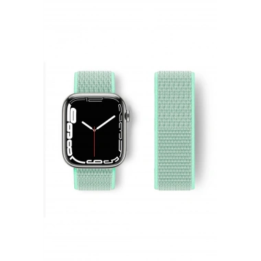 Mey İthalat® Watch 42mm Hasırlı Cırtcırtlı Kordon - Turkuaz