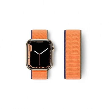 Mey İthalat® Watch 42mm Hasırlı Cırtcırtlı Kordon - Turuncu
