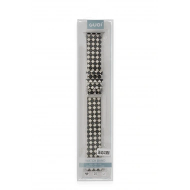 Mey İthalat®   Watch 42mm Karo Motif Kordon - Siyah