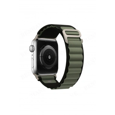 Mey İthalat® Watch 42mm Mountain Kordon - Siyah-Yeşil