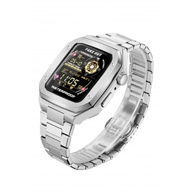 Mey İthalat® Watch 44mm Metal Petek Kasalı Kordon - Gümüş