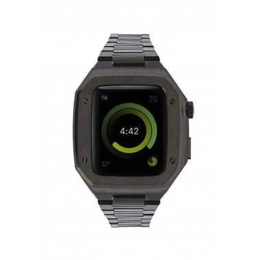 Mey İthalat® Watch 44mm Metal Petek Kasalı Kordon - Siyah