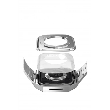 Mey İthalat® Watch 44mm Metal Petek Kasalı Kordon - Siyah