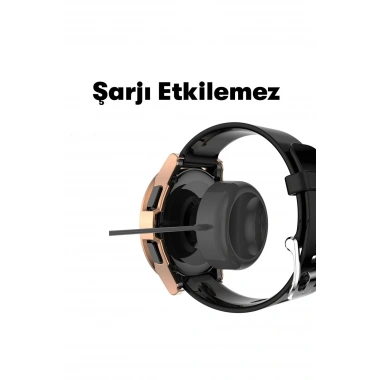 Mey İthalat®  Watch 5 Pro 45mm Wall Camlı Kasa Ekran Koruyucu - Siyah
