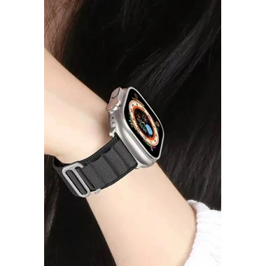 Mey İthalat® Watch Ultra 49mm Mountain Kordon - Siyah-Turuncu
