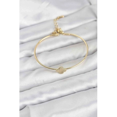 Mey İthalat® Yonca Model Gold Renk Kadın Bileklik