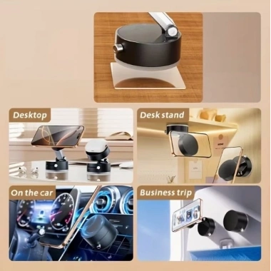 Mıknatıslı Katlanabilir Telefon Tutucu - Torpido ve Cam Uyumlu
